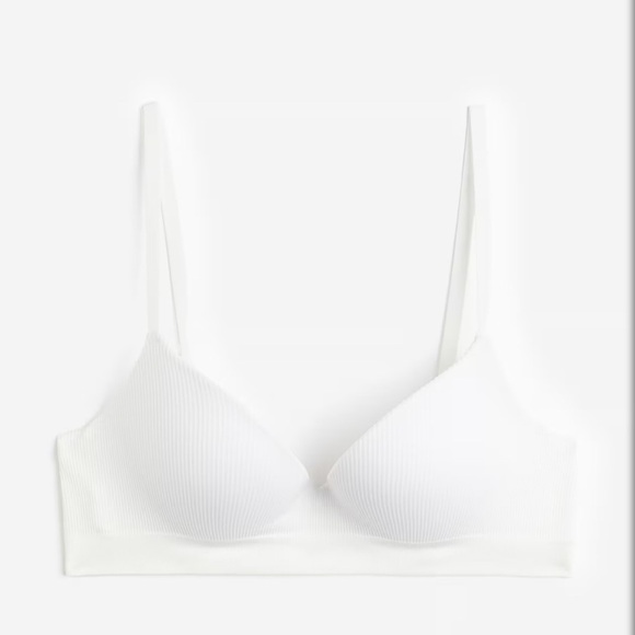 H&M White Ribbed Bralette - Picture 1 of 3